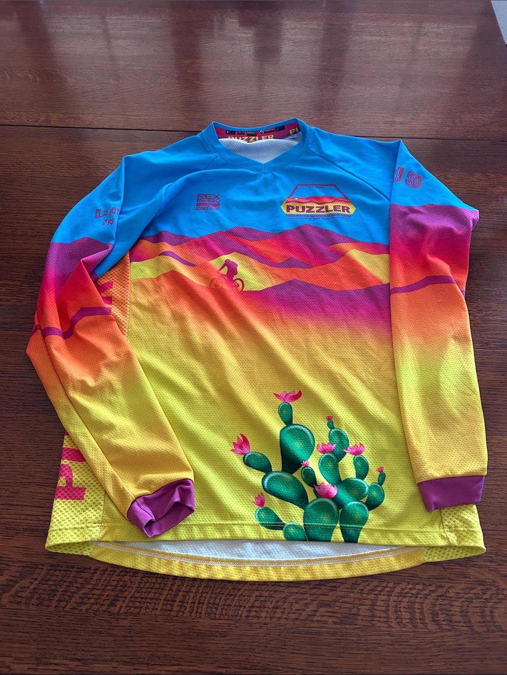 Men's Desert Gradient MTB Jersey - Blue, Yellow, Pink